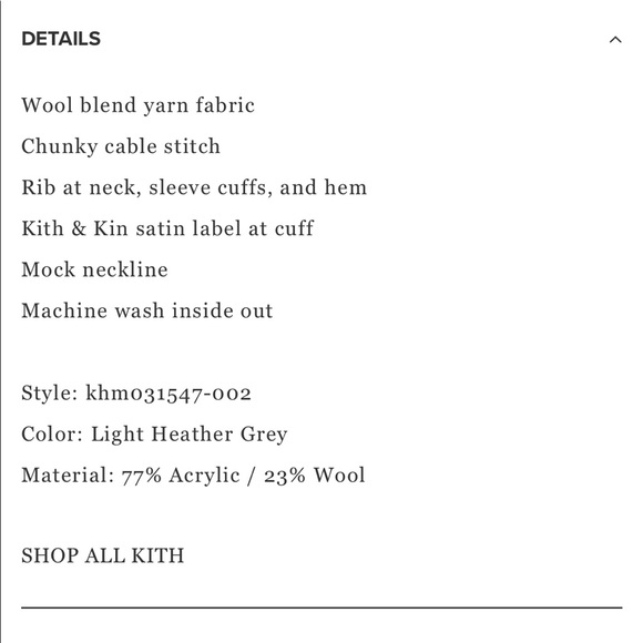 KITH Davidson Mock Neck Sweater—NWT - Picture 2 of 5